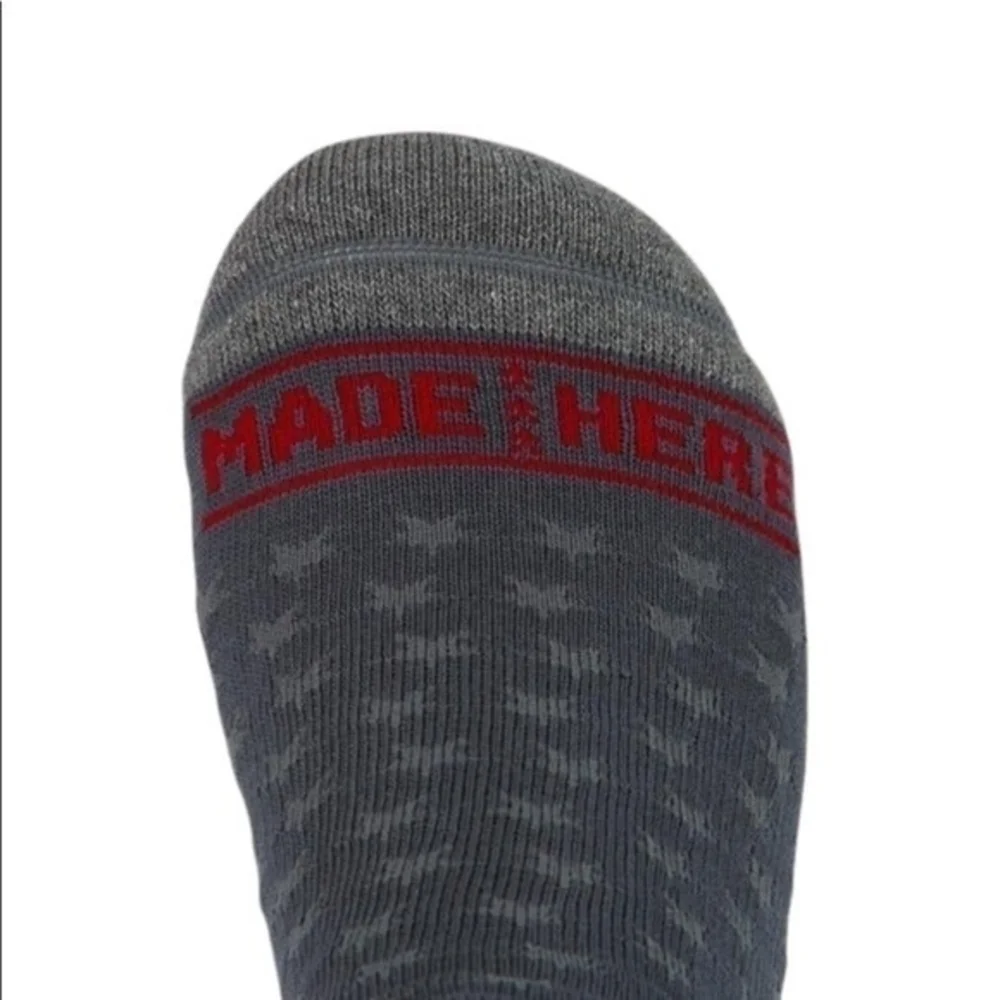 2x NWT MADE HERE Spangle No Show Grey Unisex Cotton Socks Sz S/M Made in USA
